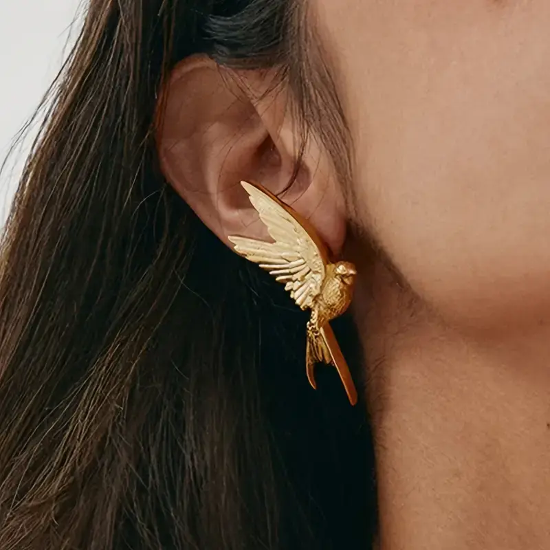 Thumbnail: Golden Swallow Earrings