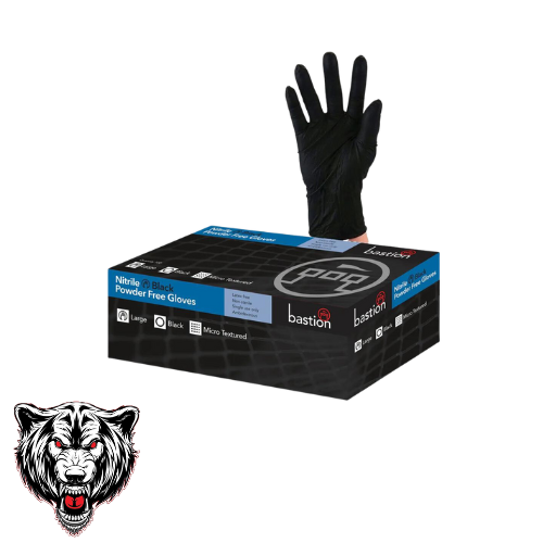 Bastion Black Nitrile Gloves 100 Pack JRD Distributors