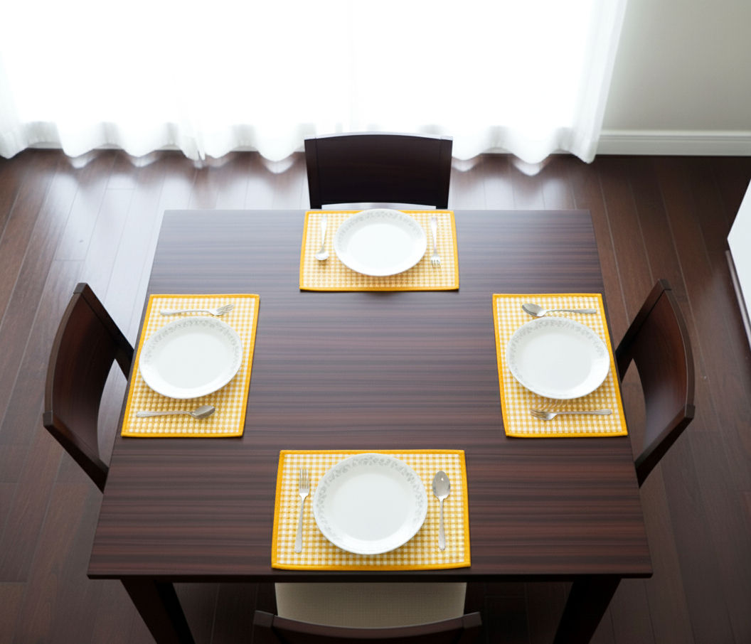 Sunshine Yellow Checkered Table Mat [Set of 4]