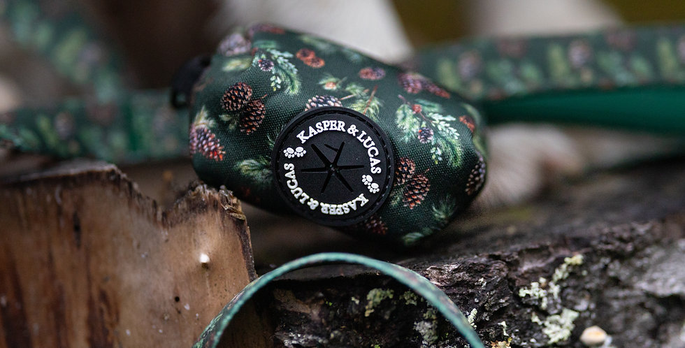 Poop bag holder - pine cone