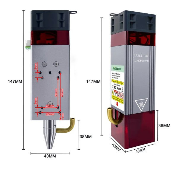 Miniatura: Módulo Laser 80W p/ máquina CNC