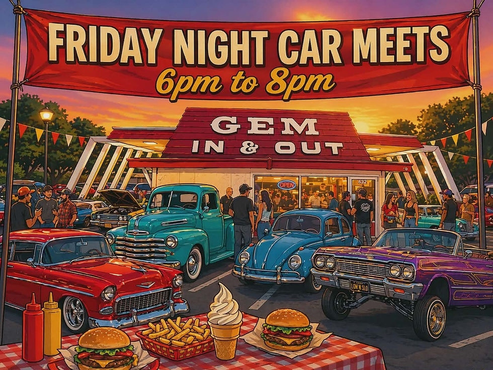 Gem In & Out Friday night car meet in Caldwell, Idaho. 6pm to 8pm