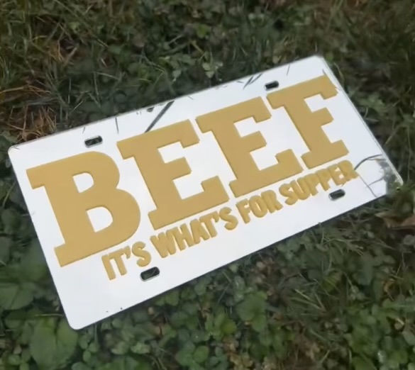 BEEF LICENSE PLATE