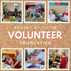 Volunteer Orientation • Saturday, August 8