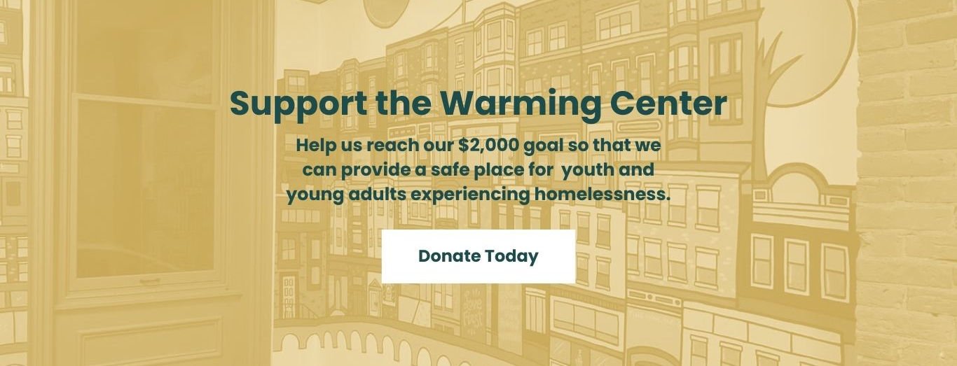 mural of harrisburg with text overlaid about Thrive warming center