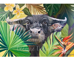 Painting of a water buffalo