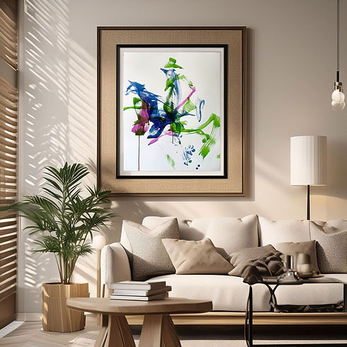 Firefly-In-a-drawing-room-with-a-beautiful-modern-interior,-a-photo-frame-is-placed-on-the