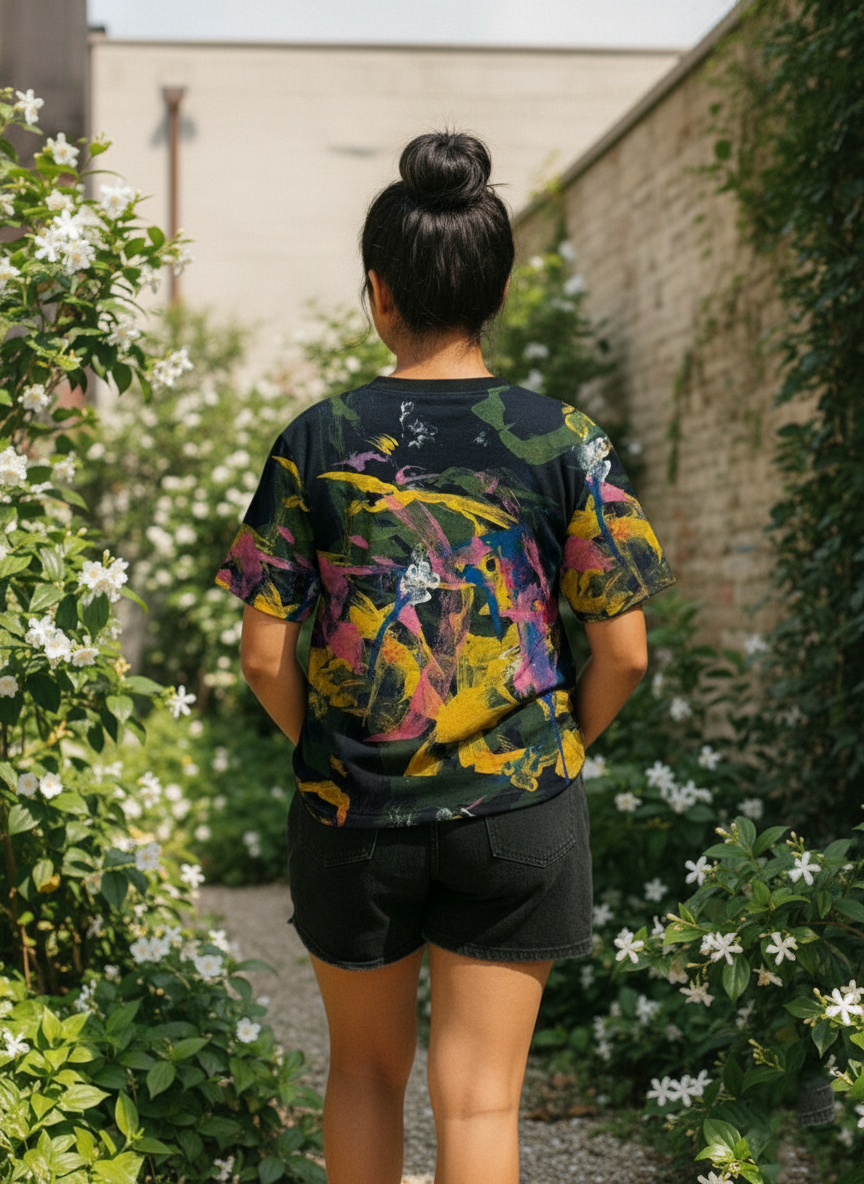 Thumbnail: Unisex Oversized T-shirts 'Midnight in the Garden''