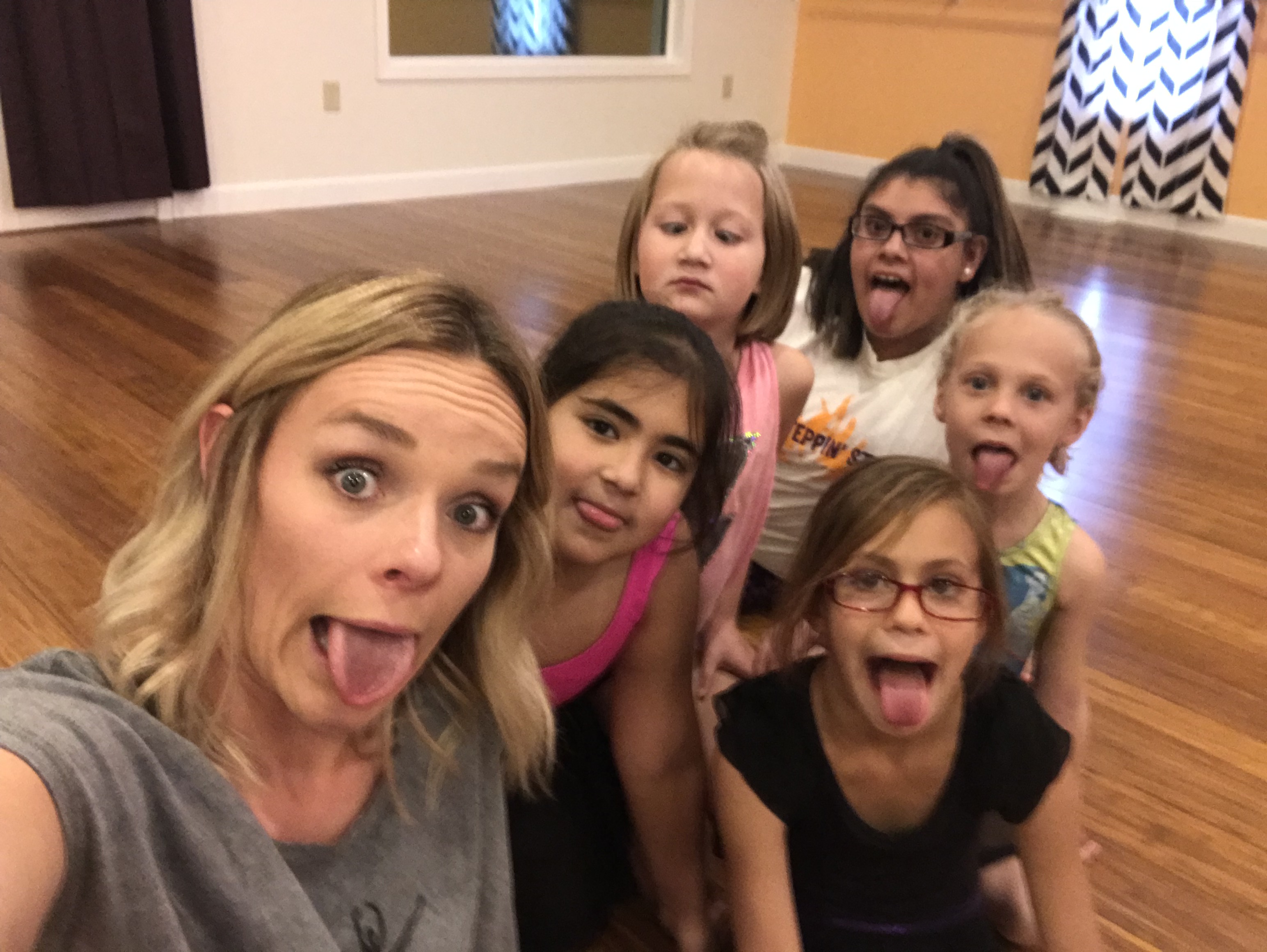 Practicing our stage faces