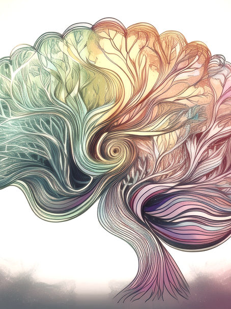 brain tree faded through filter