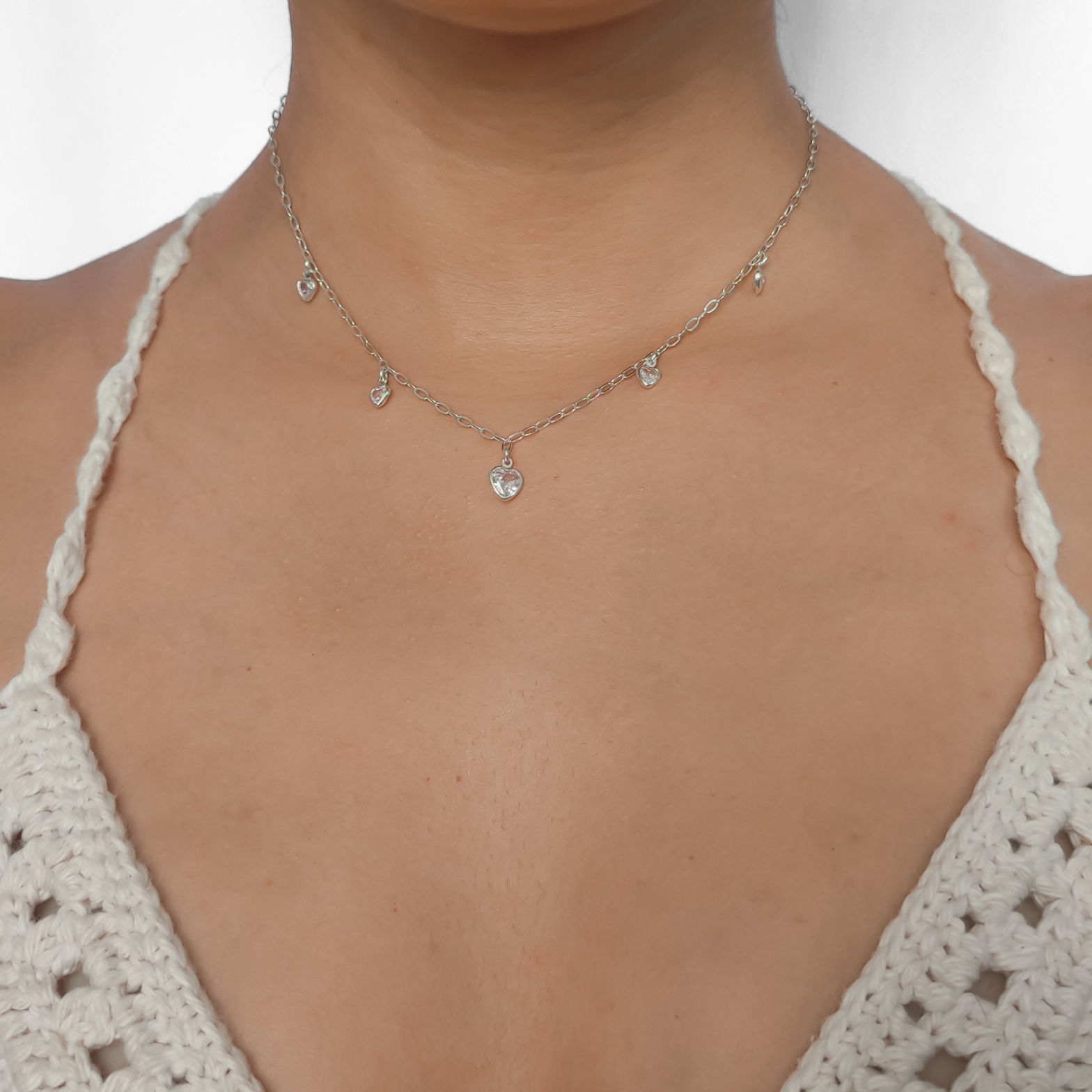 Choker Corações Pontos de Luz