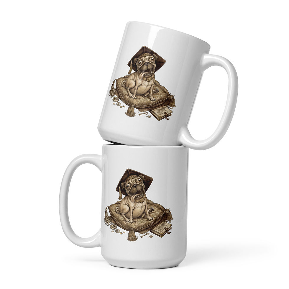 Thumbnail: "Pug Professor" - White glossy mug