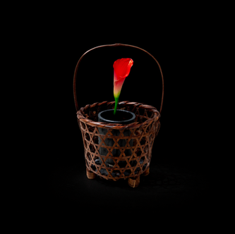 Woven bamboo Japanese Ikebana Vase