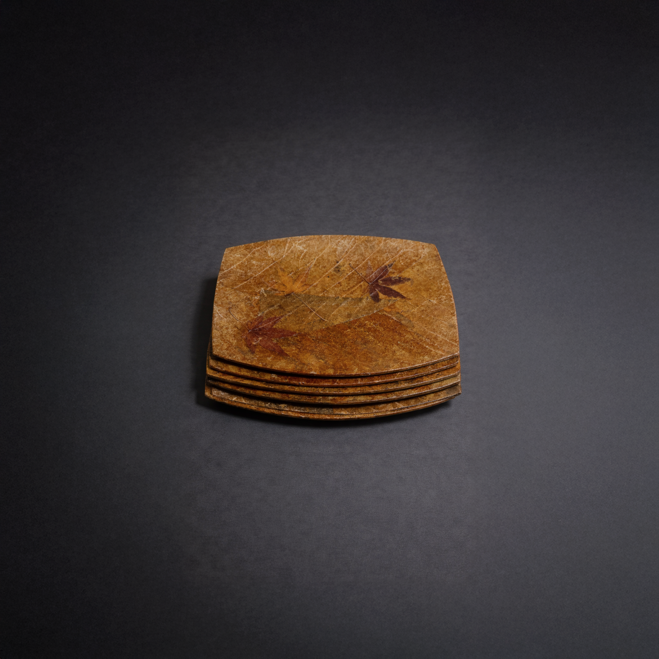 Momiji antique handcrafted small 6 plates set