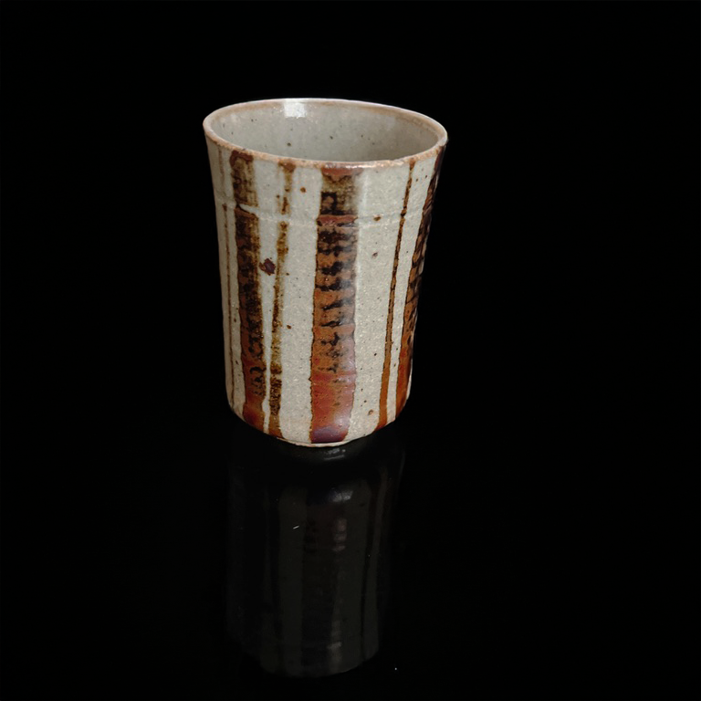 Thumbnail: Japanese tea mugs ceramic with brown lines