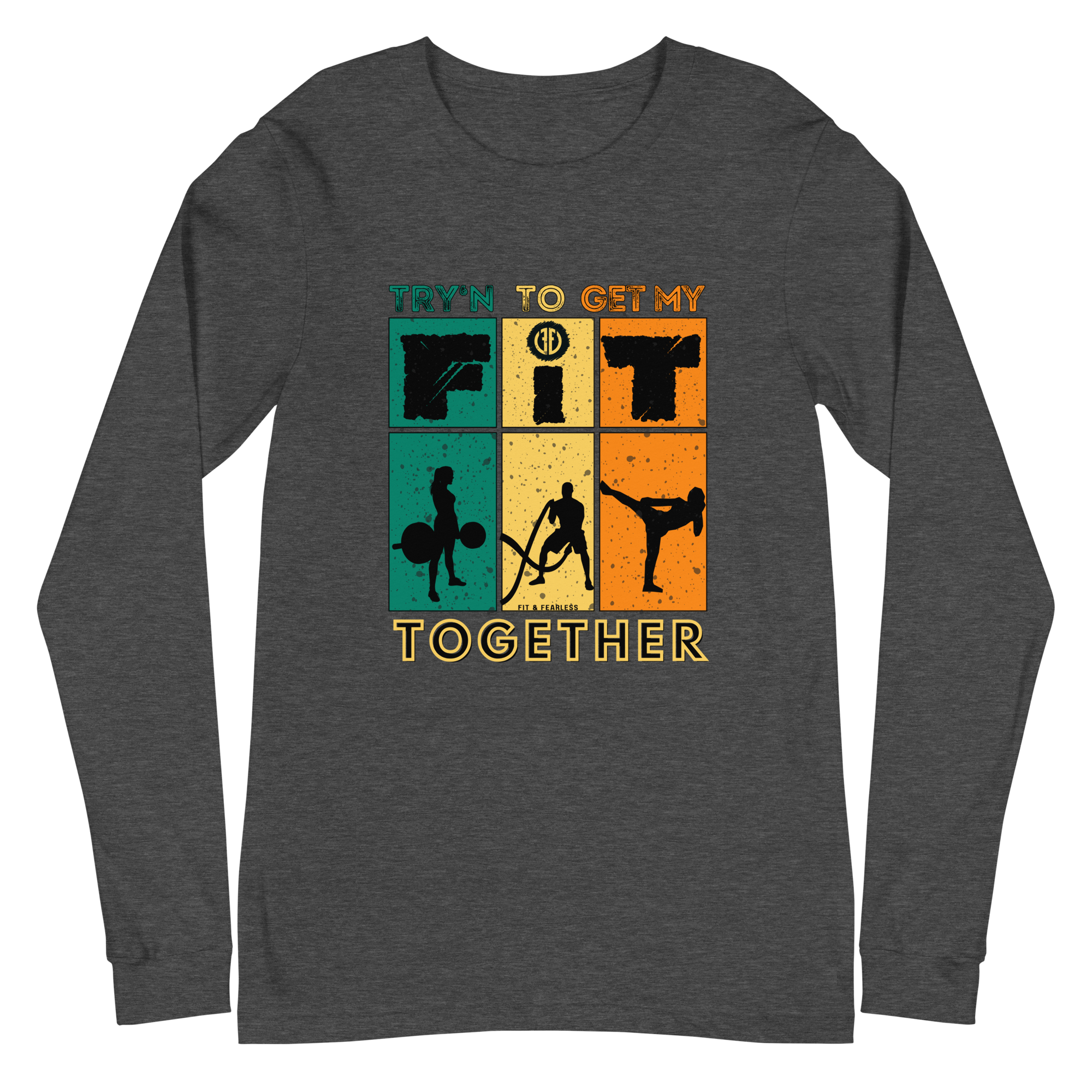 Try'n To Get My Fit Together Yellow Unisex Long Sleeve Tee