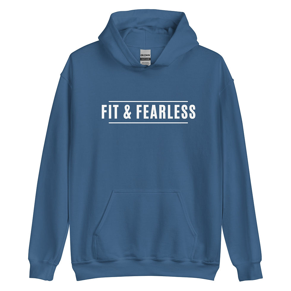 Thumbnail: Fit and Fearless Simple Text Unisex Hoodie