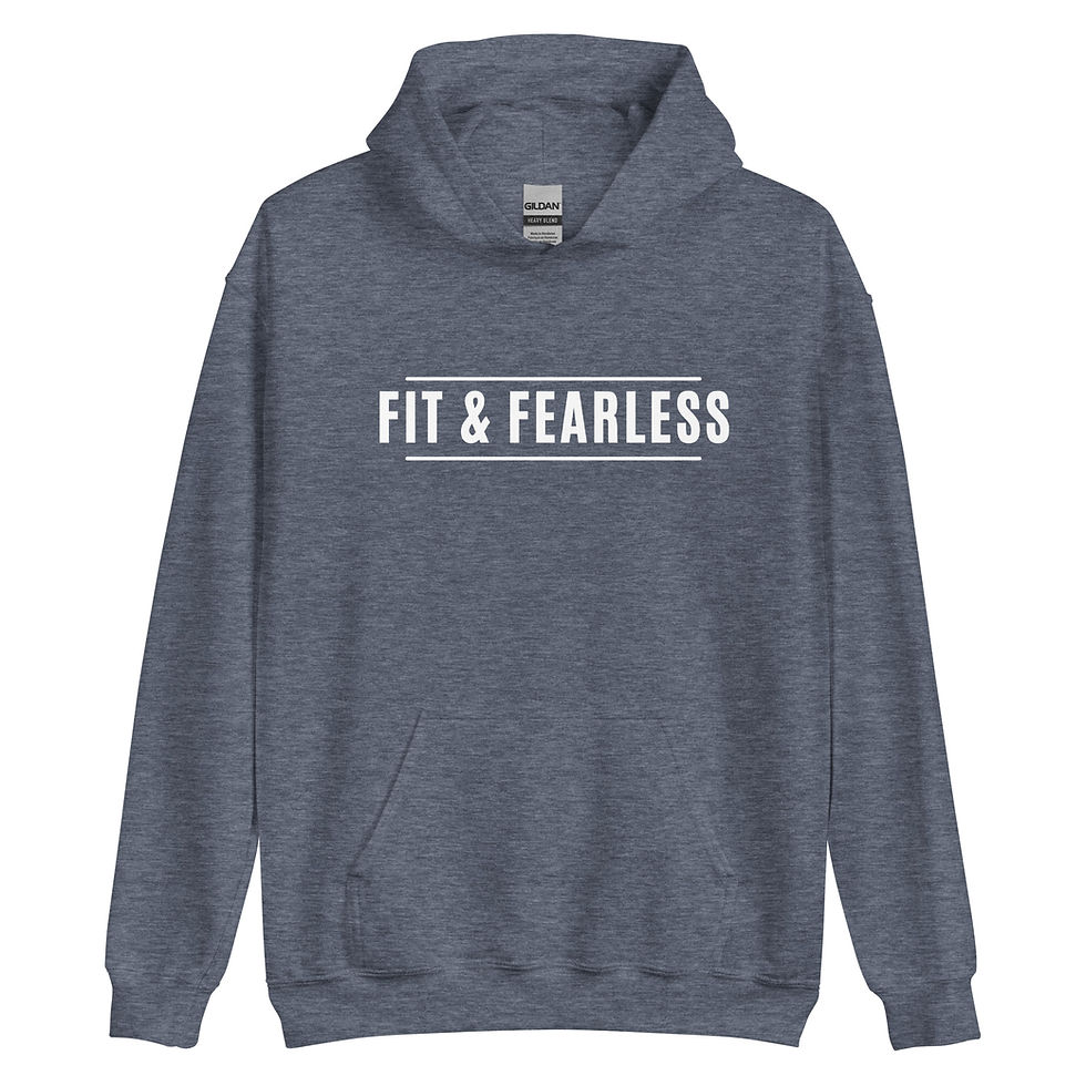 Thumbnail: Fit and Fearless Simple Text Unisex Hoodie