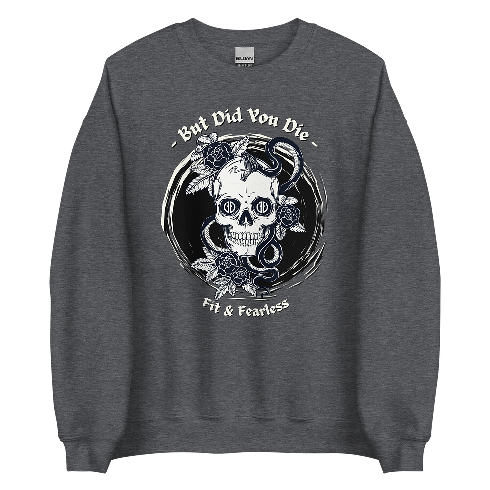 Thumbnail: But Did You Die Black/White Unisex Sweatshirt