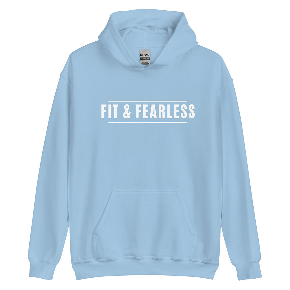 Thumbnail: Fit and Fearless Simple Text Unisex Hoodie