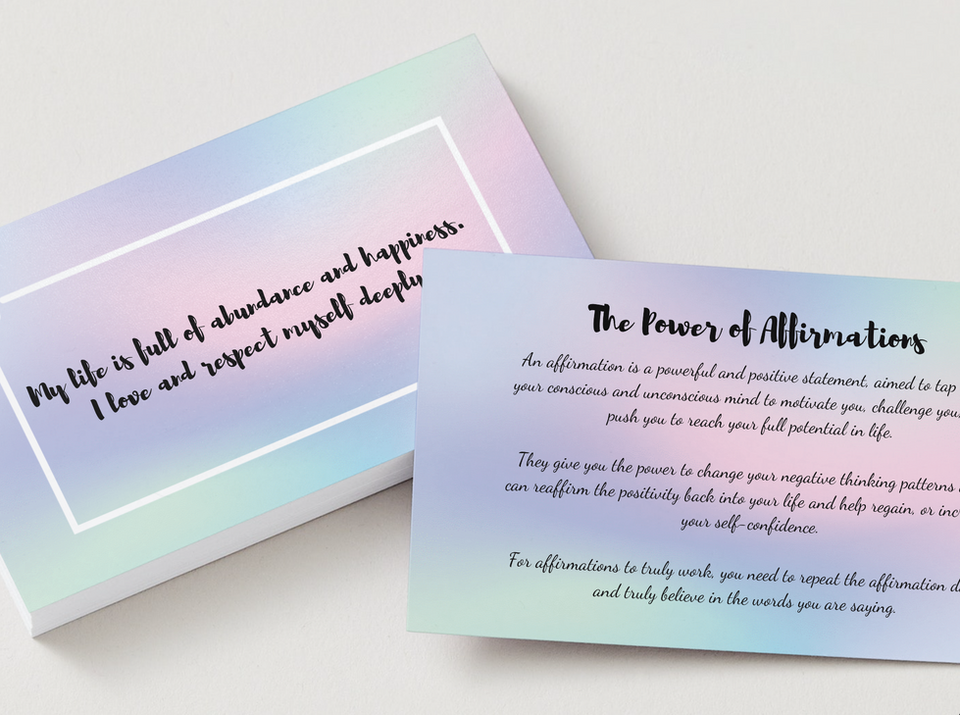 Affirmation cards design