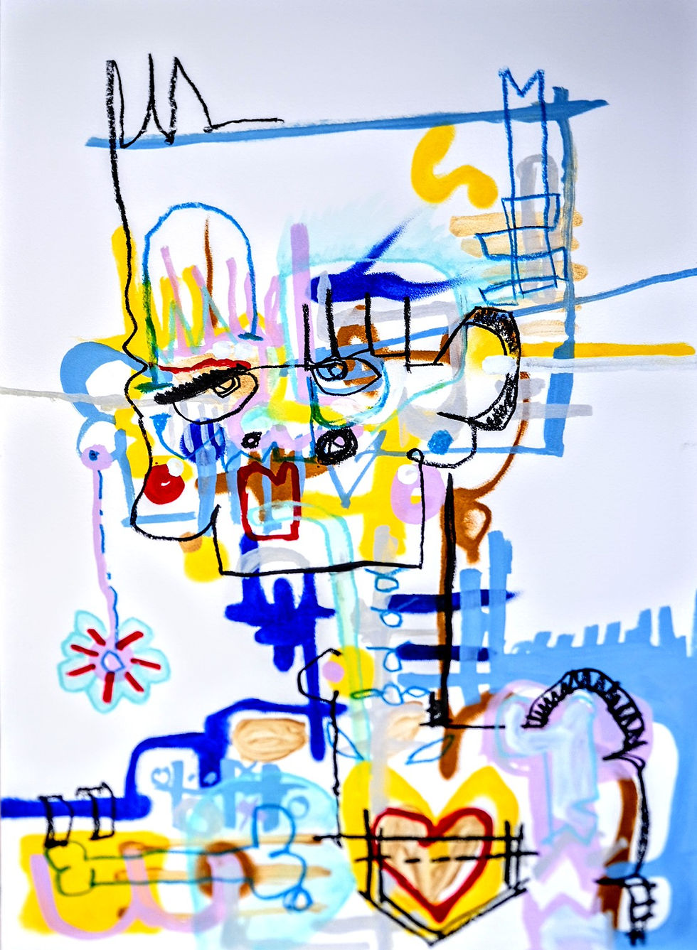 Figueroa, Noe_Love in my pocket_oil stick, acrylic marker, crayon_59.4cmx84