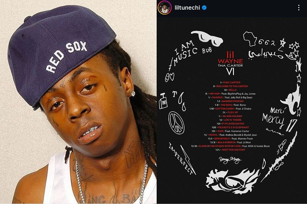 Lil Wayne Image, Lil Wayne's Instagram post about Lil Wayne's tracklist