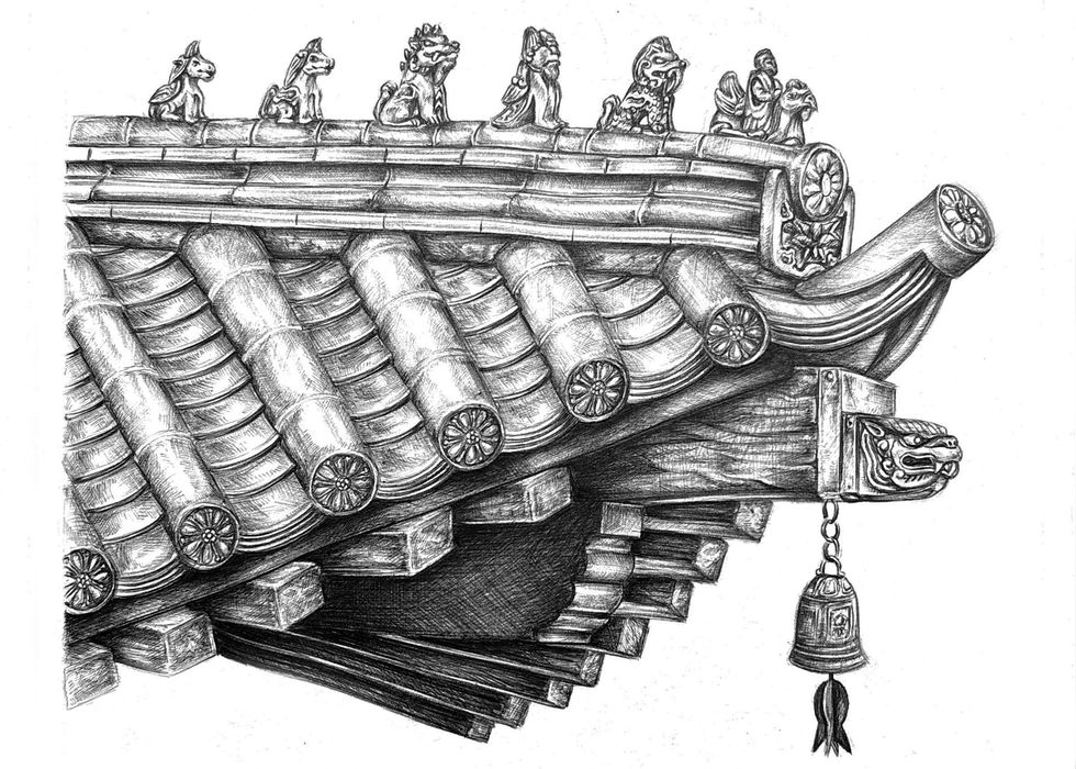 Study of Chinese Rooftop