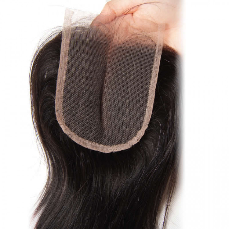 Thumbnail: Straight Human Virgin Hair Laced Closure  4*4