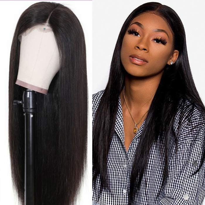 Thumbnail: Straight Virgin Human Hair Lace Closure Wig 14”