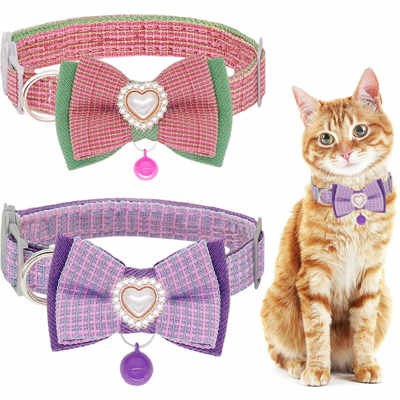 Cat Collar MUZIEBA Breakaway Cat Collars with Bells Kitten Collar Accessories fo