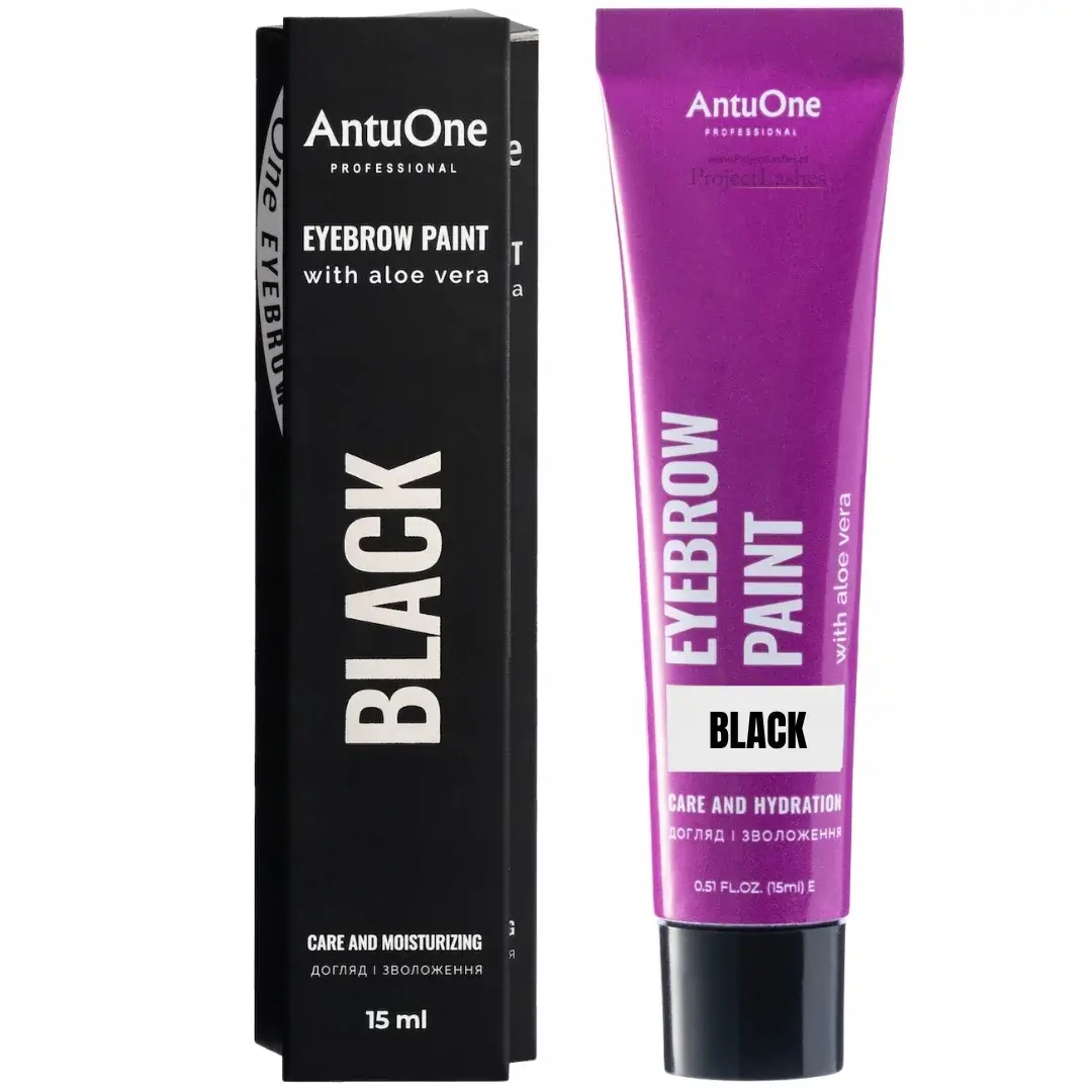 AmtuOne Eyebrow Paint Black 15ml box and tube