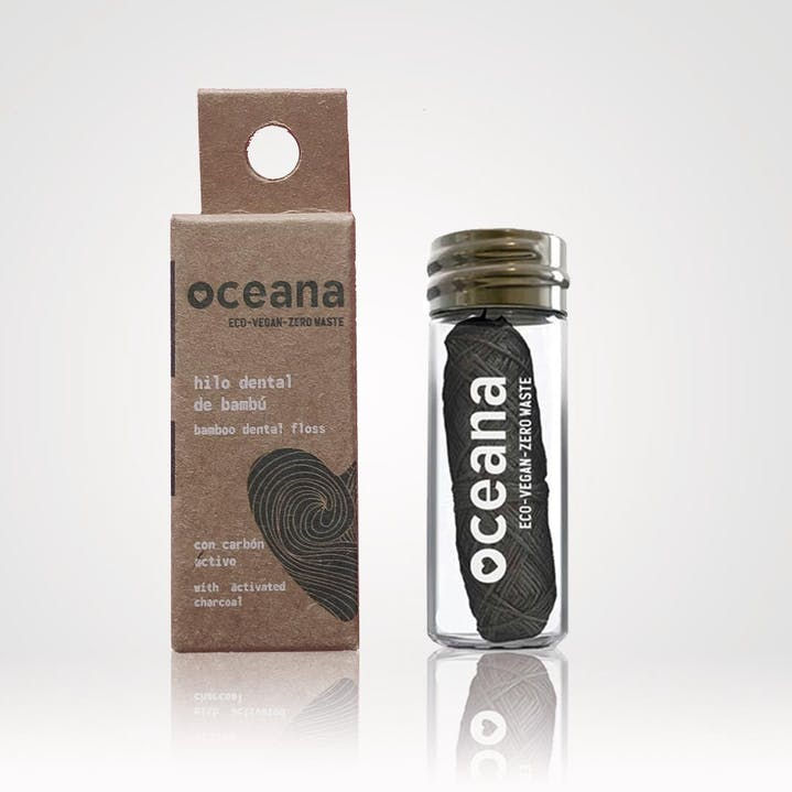 Biodegradable dental floss with active carbon - Oceana Zero Waste