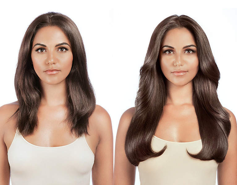 brunette-clip-in-hair-extensions-before-