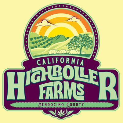 HighRoller Farms Logo
Allyance Design Illustration for a Cannabis Farm featuring the hills of Mendocino County California.