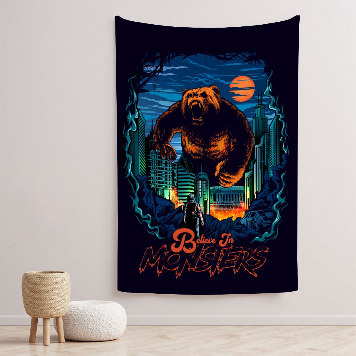 Believe In Monsters Tapestry