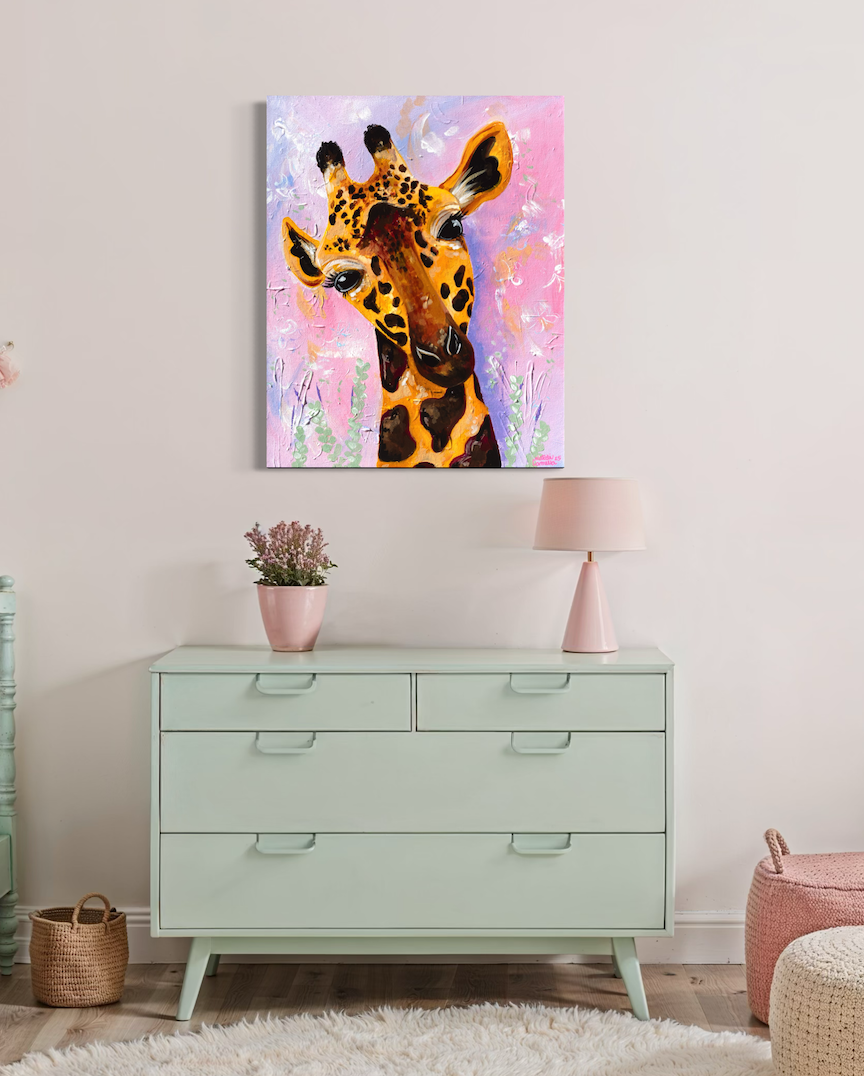 Thumbnail: 'Speckled Sunshine' Giraffe Original Acrylic Painting