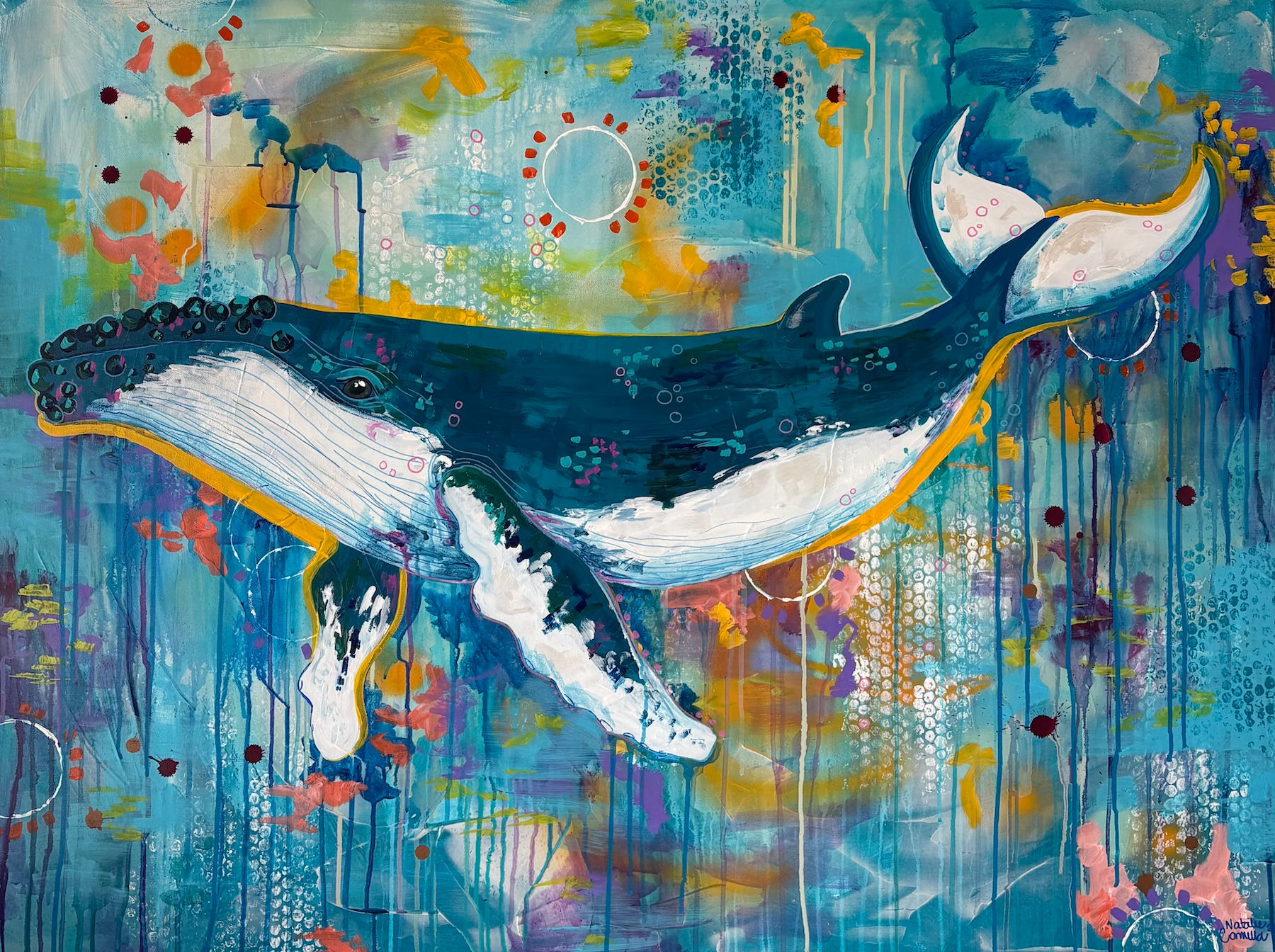 'Pearl' Humpback Whale Original Acrylic Painting
