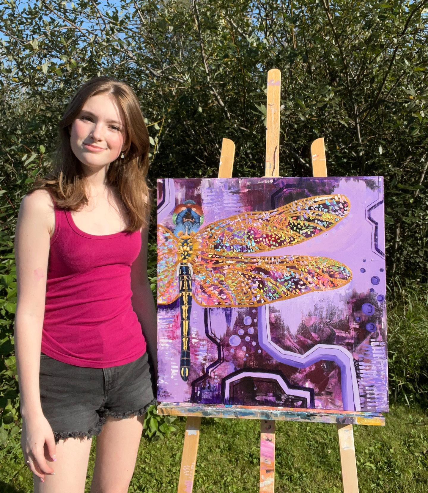 'Kaleidoscope' Dragonfly Original Acrylic Painting