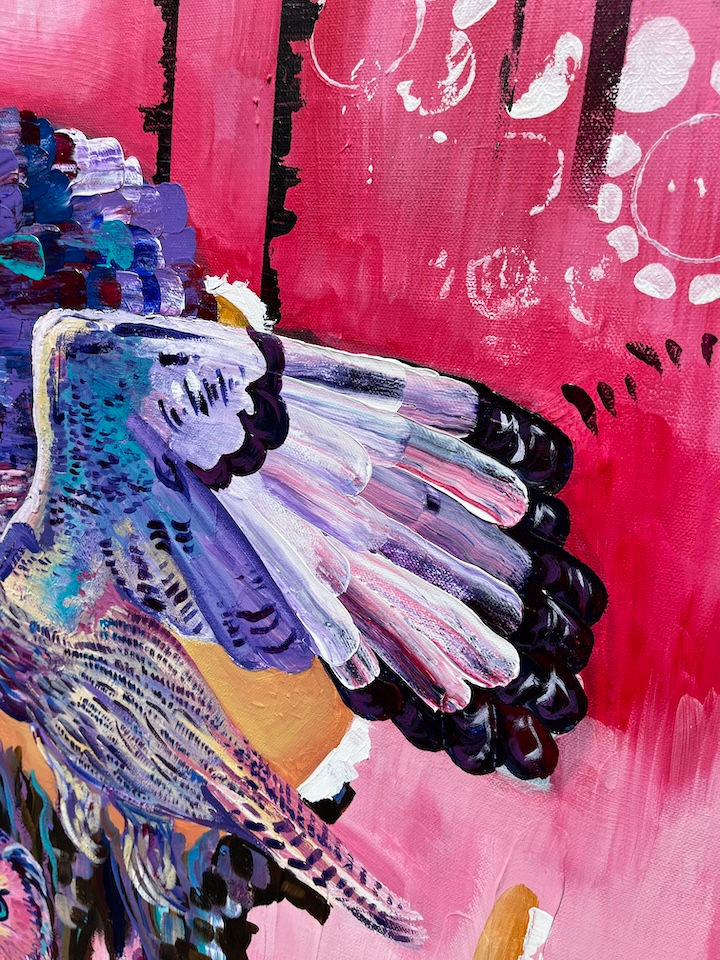 Thumbnail: 'Birds of a Feather' Owls Original Acrylic Painting