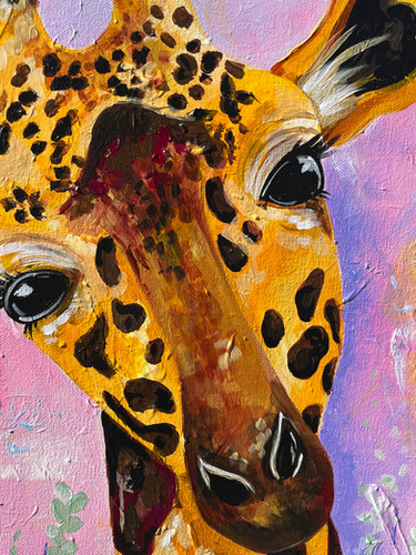 Speckled Sunshine' Giraffe Original Acrylic Painting | Natalie