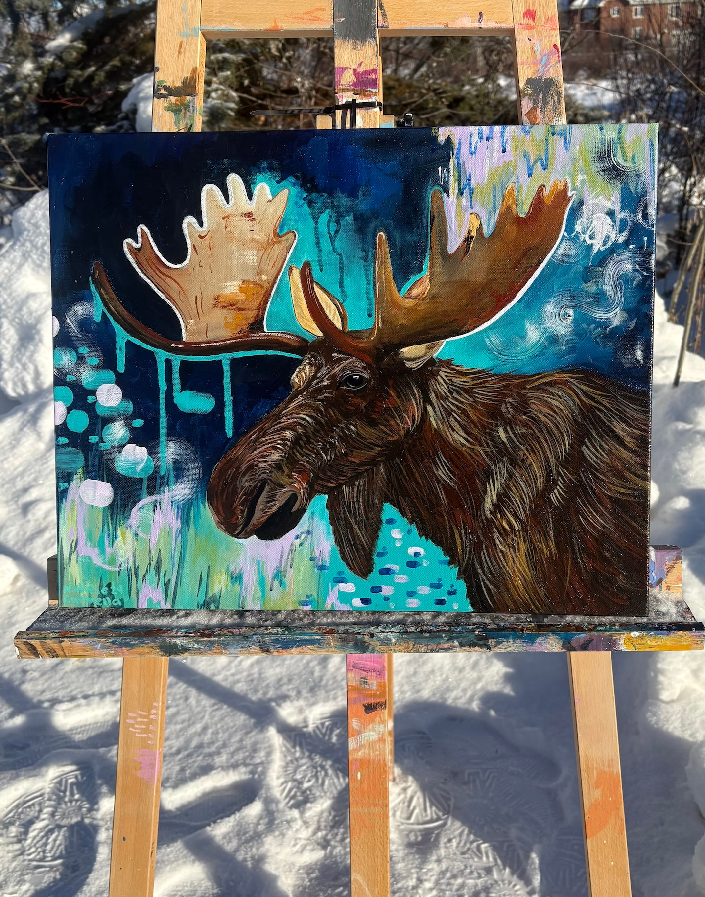 'Northern Horizons' Moose Original Acrylic Painting