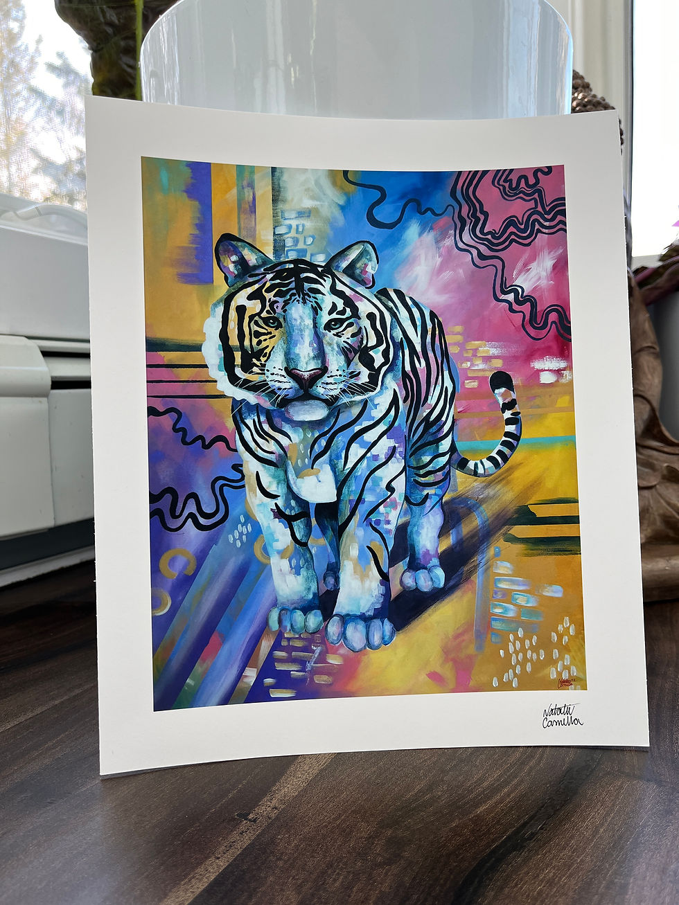 Thumbnail: 'Graceful Guardian' White Bengal Tiger Fine Art Print