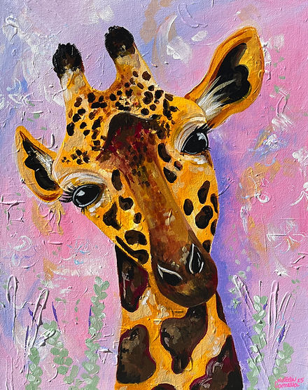 Speckled Sunshine' Giraffe Original Acrylic Painting | Natalie