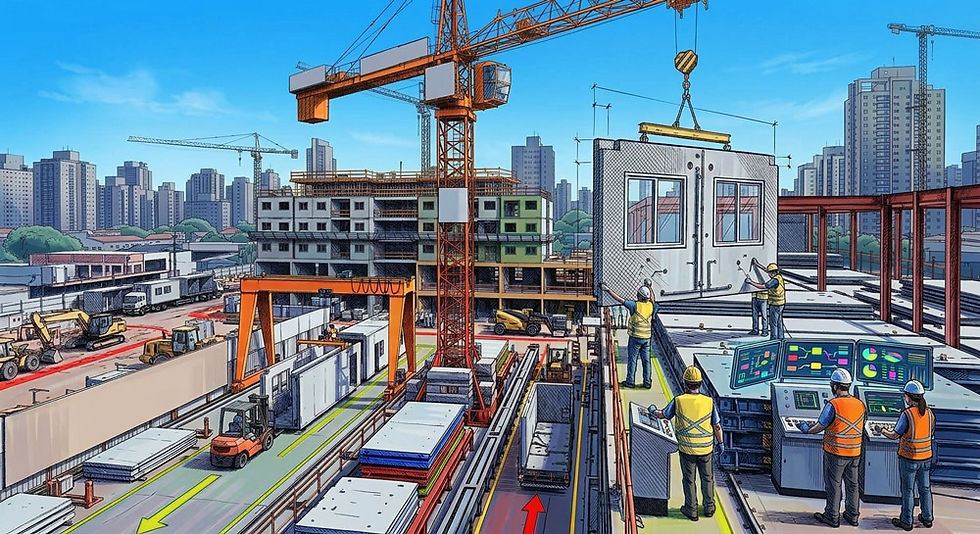 Falta de mão de obra está transformando o canteiro em uma linha de montagem