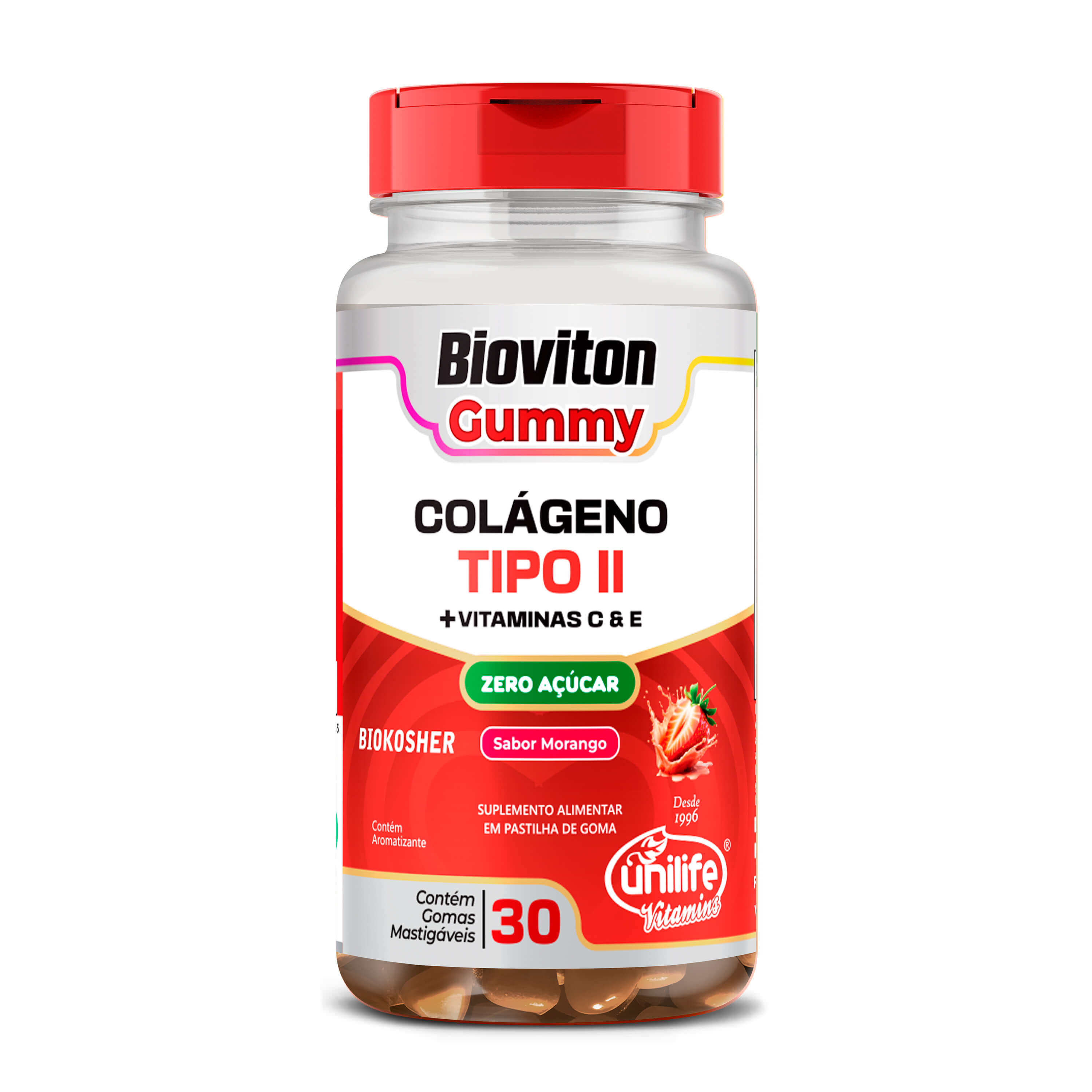 Colágeno Tipo II Bioviton Gummy Sabor Morango 30 Gomas | Unilife