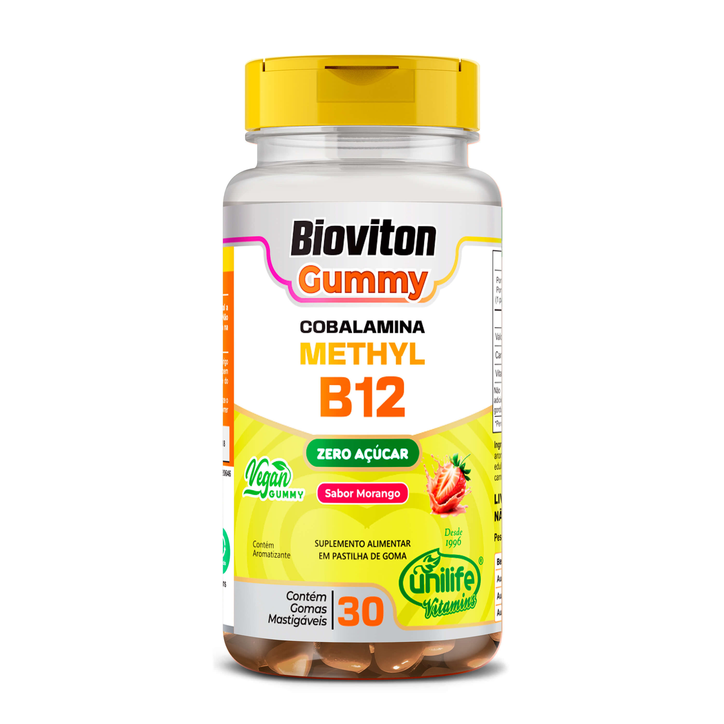 Vitamina Methyl B12 Bioviton - Sabor Morango - 30 Gomas | Unilife
