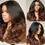 Thumbnail: Chaya- Ombre Chocolate Brown Color Body Wave Pre Plucked Lace Frontal Wig