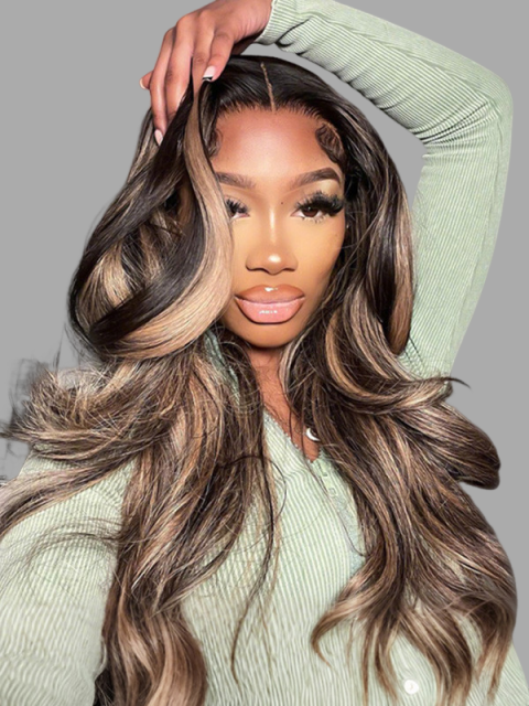 Lara- Gluless Pull Go Freetress Cap 13x5 Lace Wig Mixed Honey Blonde Wavy Wig