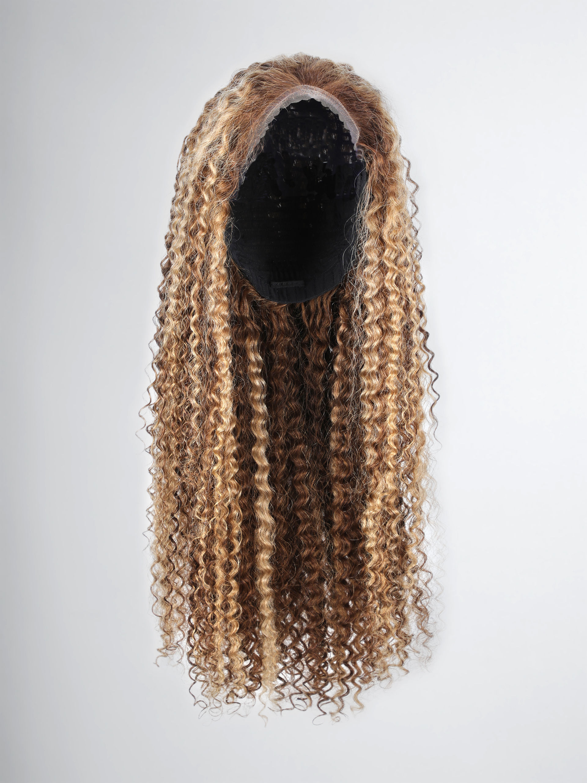 Classic Beyonce Look! 200% Density Honey Blonde Highlights Water Wave Lace